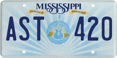 MS license plate AST420