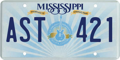 MS license plate AST421