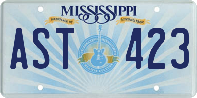 MS license plate AST423
