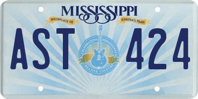 MS license plate AST424