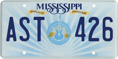MS license plate AST426