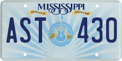 MS license plate AST430