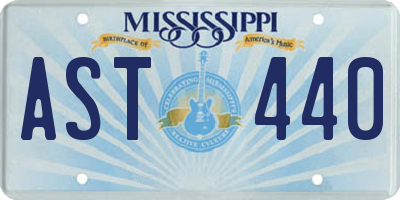 MS license plate AST440