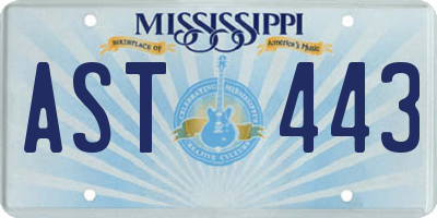 MS license plate AST443