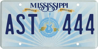 MS license plate AST444