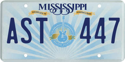 MS license plate AST447
