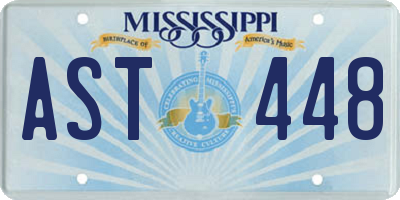 MS license plate AST448