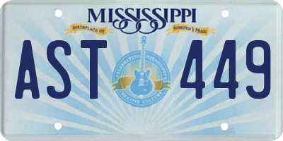 MS license plate AST449