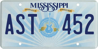 MS license plate AST452