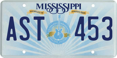 MS license plate AST453