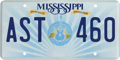 MS license plate AST460