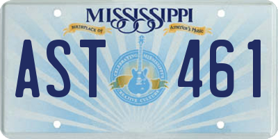 MS license plate AST461