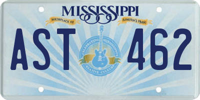 MS license plate AST462