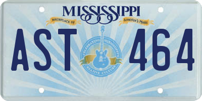 MS license plate AST464