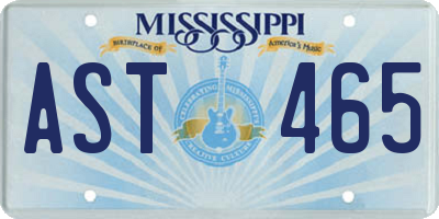 MS license plate AST465