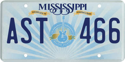 MS license plate AST466