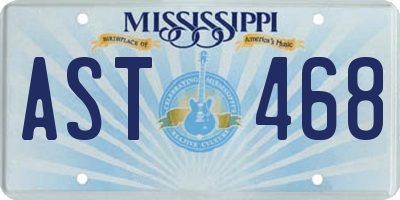 MS license plate AST468