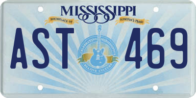 MS license plate AST469