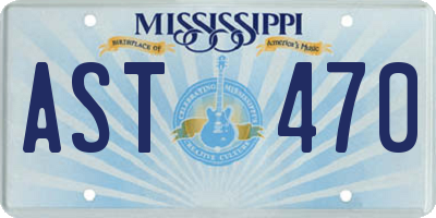 MS license plate AST470