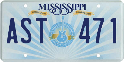MS license plate AST471