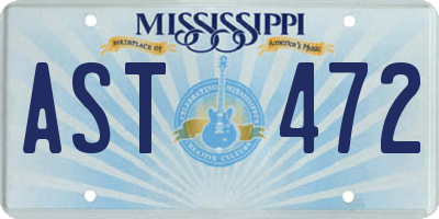 MS license plate AST472