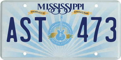 MS license plate AST473