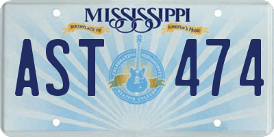 MS license plate AST474