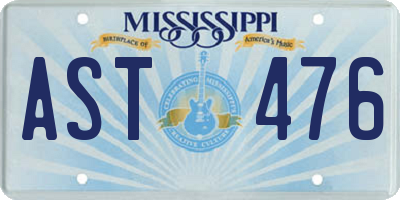 MS license plate AST476