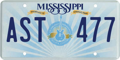 MS license plate AST477