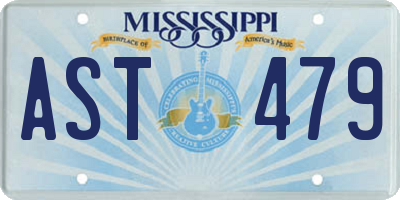 MS license plate AST479
