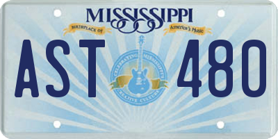 MS license plate AST480