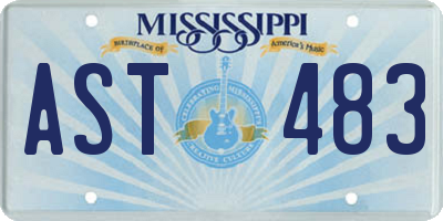 MS license plate AST483