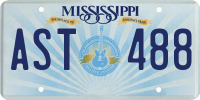 MS license plate AST488