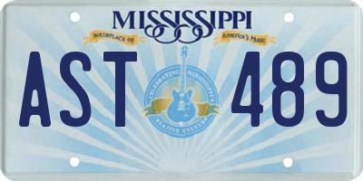 MS license plate AST489
