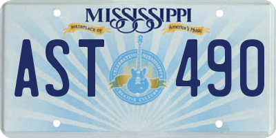 MS license plate AST490