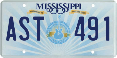 MS license plate AST491