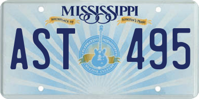 MS license plate AST495