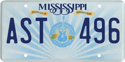 MS license plate AST496