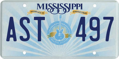MS license plate AST497