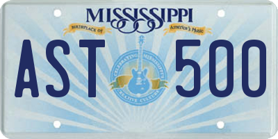MS license plate AST500