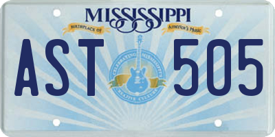 MS license plate AST505