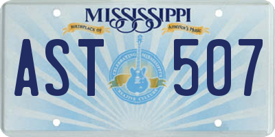 MS license plate AST507