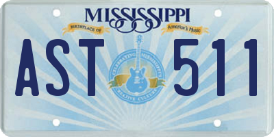 MS license plate AST511