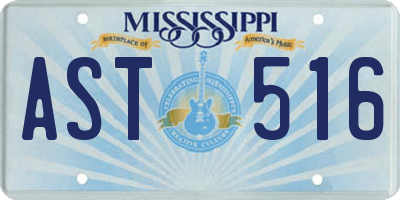 MS license plate AST516