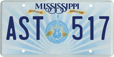 MS license plate AST517