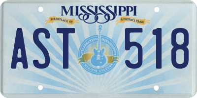 MS license plate AST518