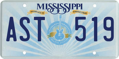 MS license plate AST519