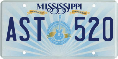 MS license plate AST520
