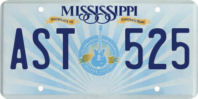 MS license plate AST525