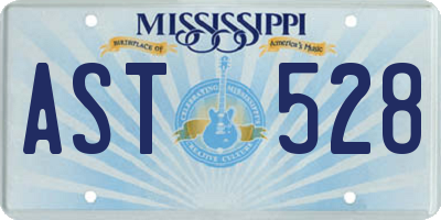 MS license plate AST528